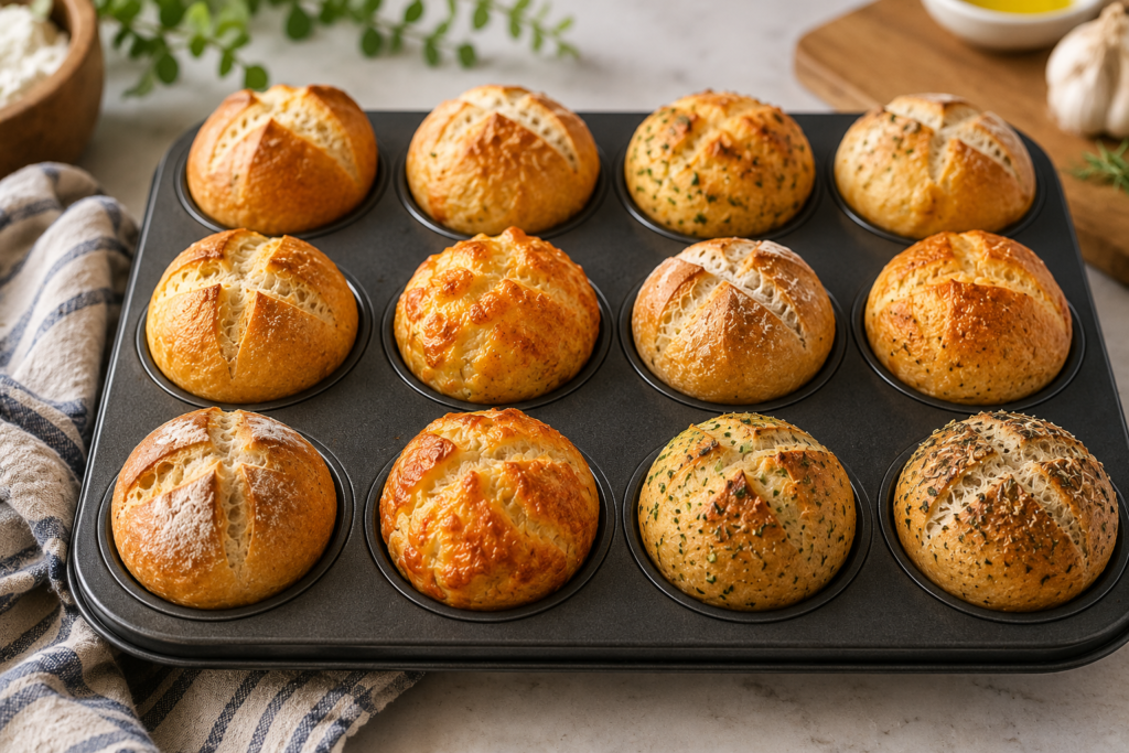 Sourdough Loaftinis (Mini Sourdough Loaves Baked in a Muffin Tin)